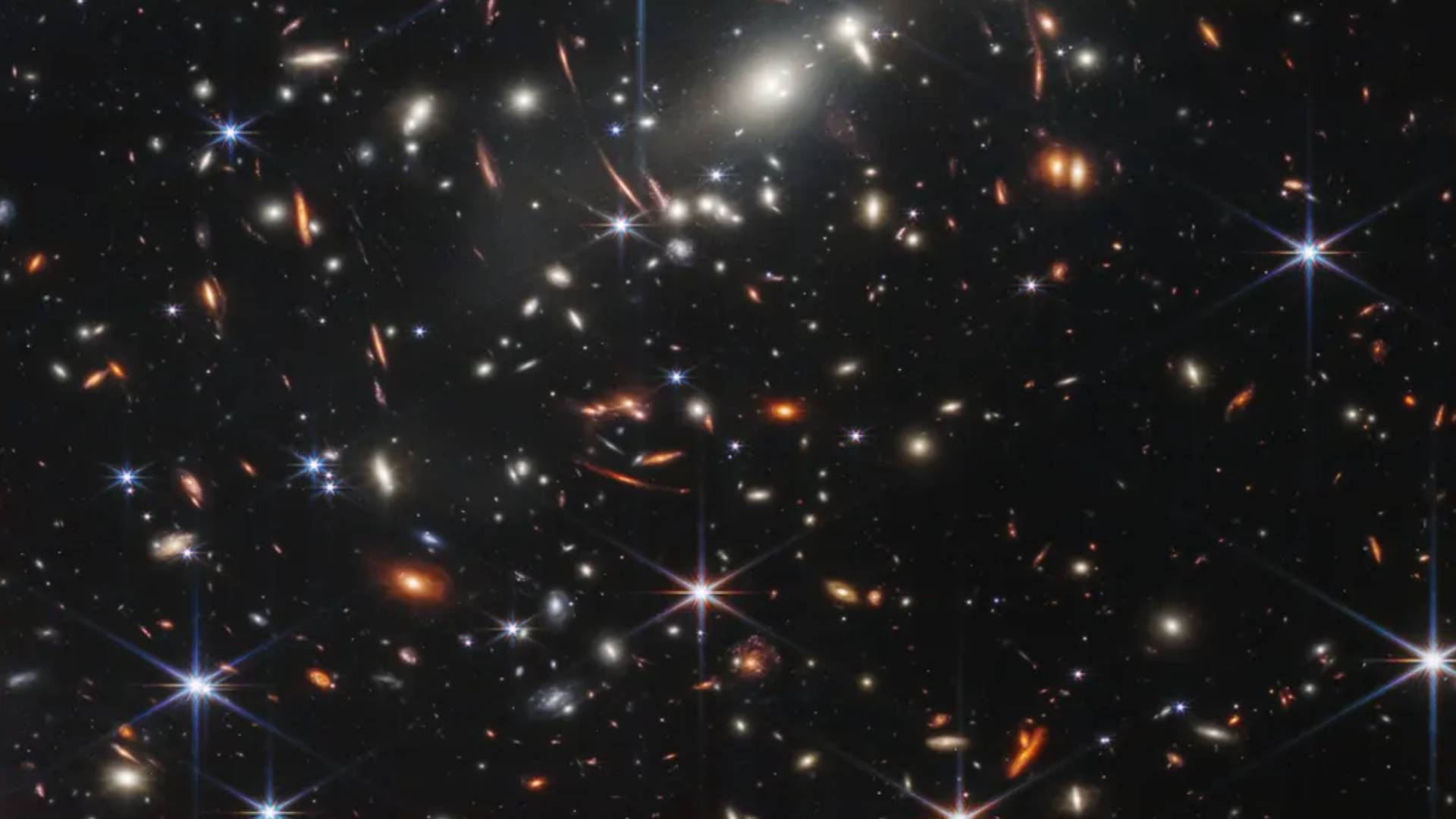  The first full-colour image from Nasa’s James Webb space telescope shows the galaxy cluster SMACS 0723. Photograph: EyePress News/REX/Shutterstock